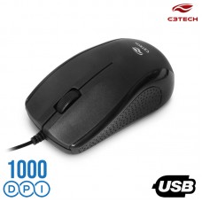 Mouse USB 1000Dpi MS-26BK C3 Tech - Preto